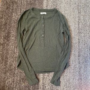 MADEWELL Olive Green Henley Long sleeve